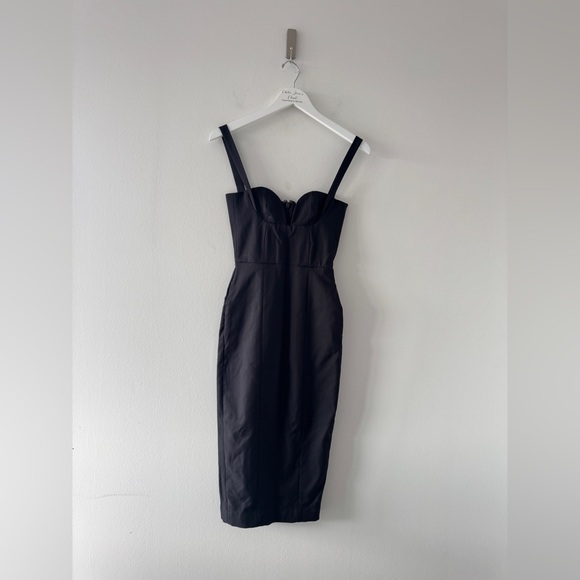 HOUSE OF CB NEW Bellisima Black Midi Dress XS - Picture 3 of 6